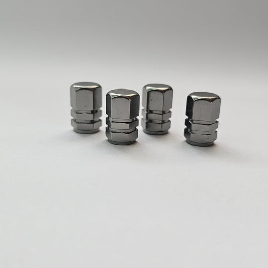 Valve stem cap / 6 sided - Gray - Aluminum Alloy Hexagon