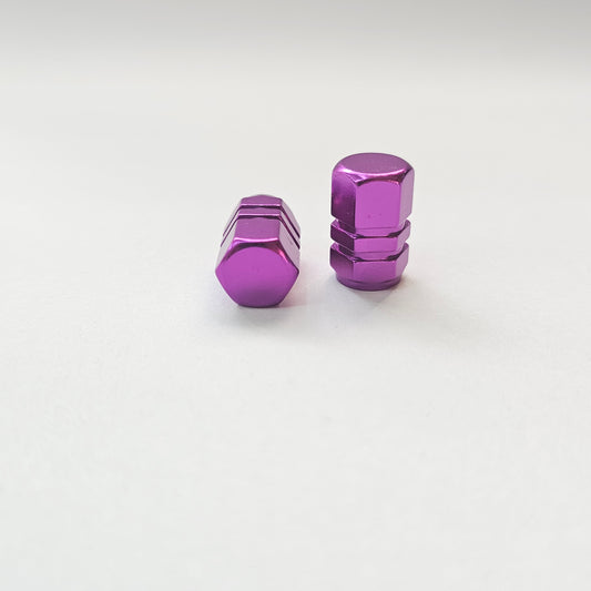 Valve stem cap / 6 sided - Purple - Aluminum Alloy Hexagon