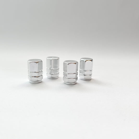 Valve stem cap / 6 sided - Silver - Aluminum Alloy Hexagon