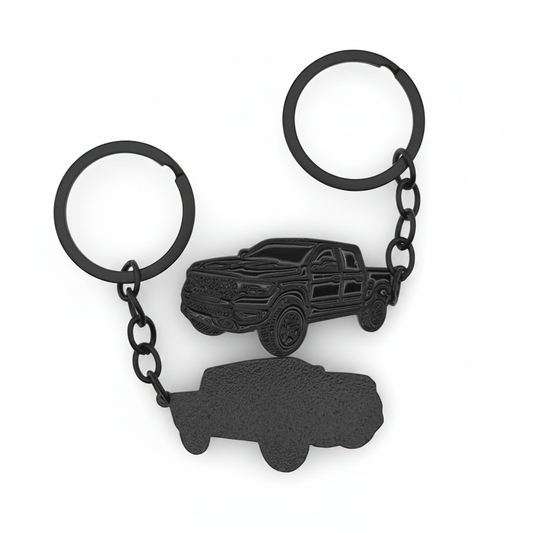 Modern 1500 Truck - Metal Keychain - Black
