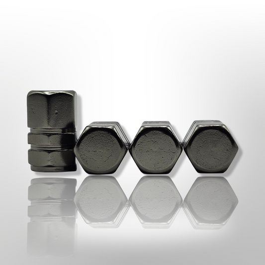 Tire Valve stem cap / 6 sided - Gray - Aluminum Alloy Hexagon