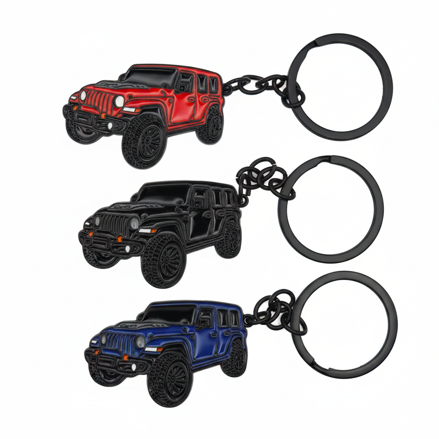 Off-Road Vehicle / SUV - Metal Keychain - Black