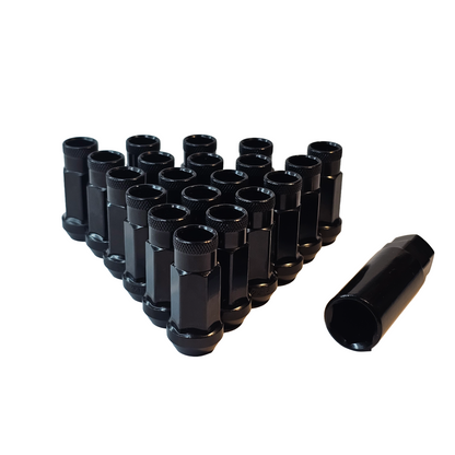 Steel - Open End Tapered - Conical 60 degree - Black Lug nuts