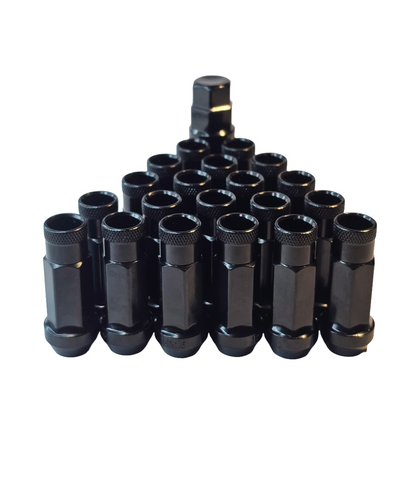Steel - Open End Tapered - Conical 60 degree - Black Lug nuts