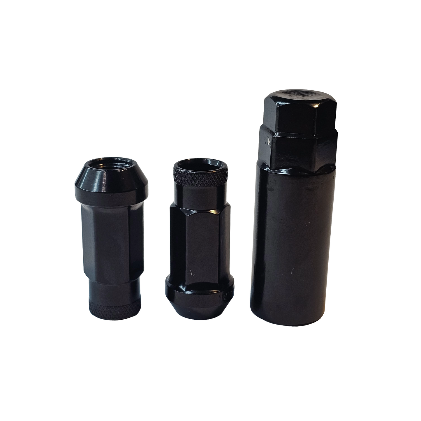 Steel - Open End Tapered - Conical 60 degree - Black Lug nuts