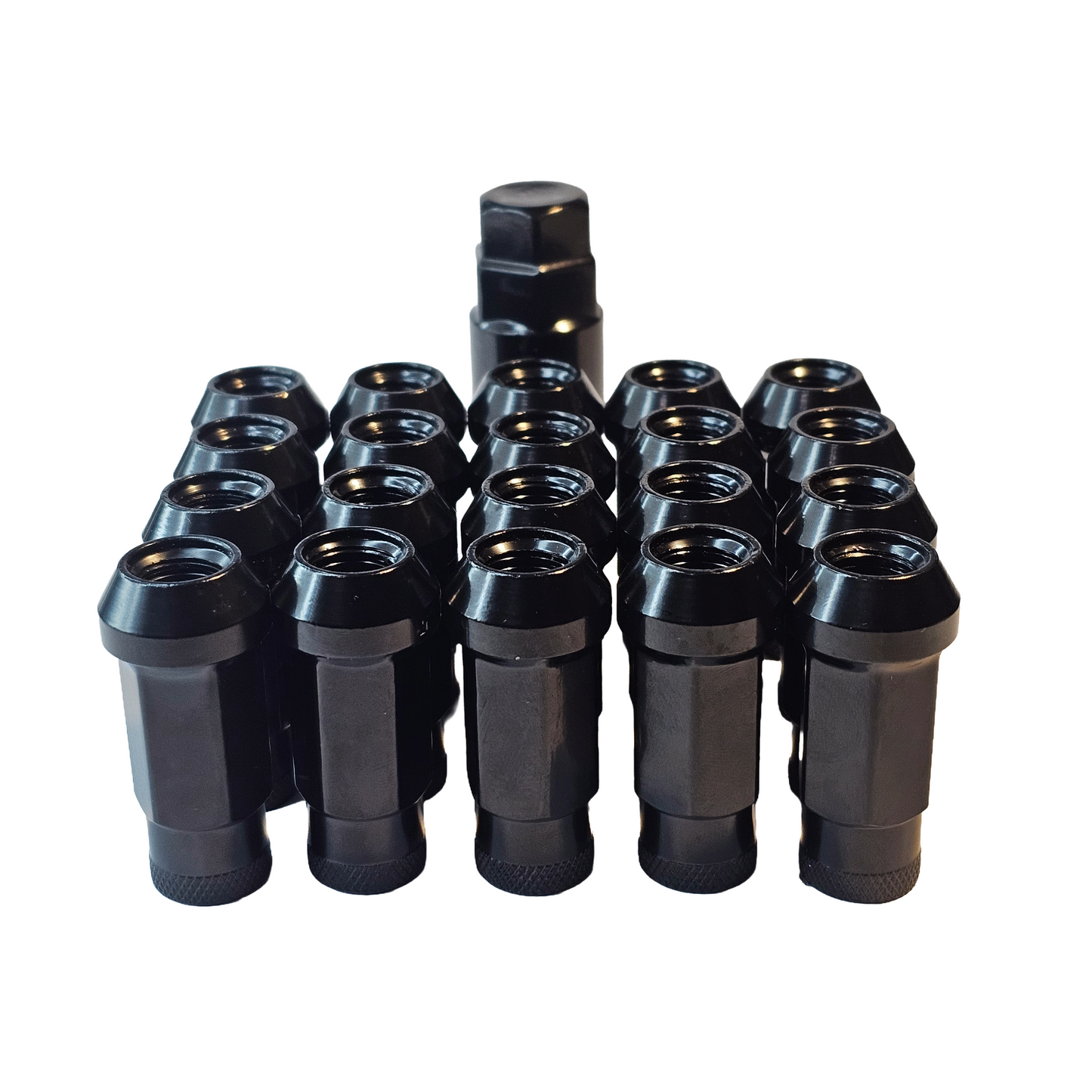 Steel - Open End Tapered - Conical 60 degree - Black Lug nuts