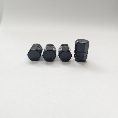 Valve stem cap / 6 sided - Black - Aluminum Alloy Hexagon