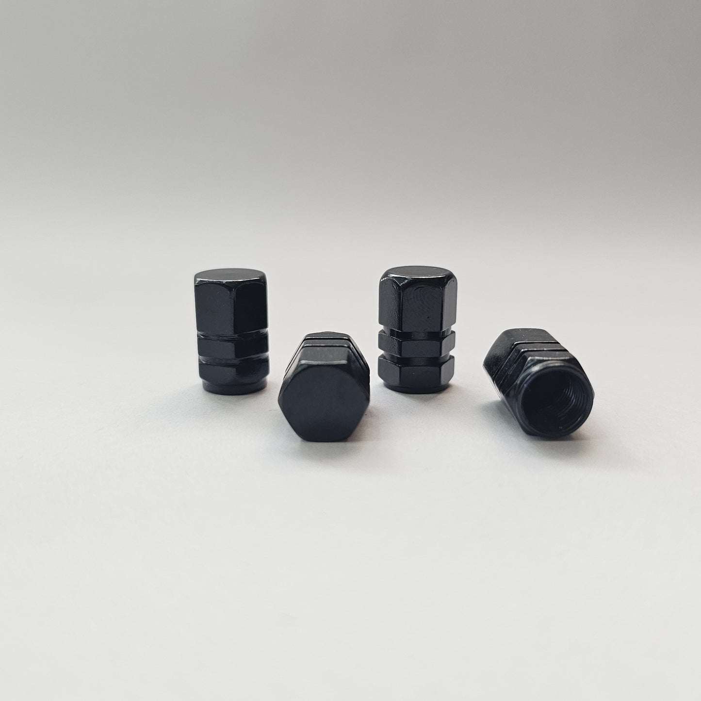 Valve stem cap / 6 sided - Black - Aluminum Alloy Hexagon
