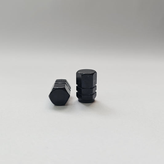 Valve stem cap / 6 sided - Black - Aluminum Alloy Hexagon