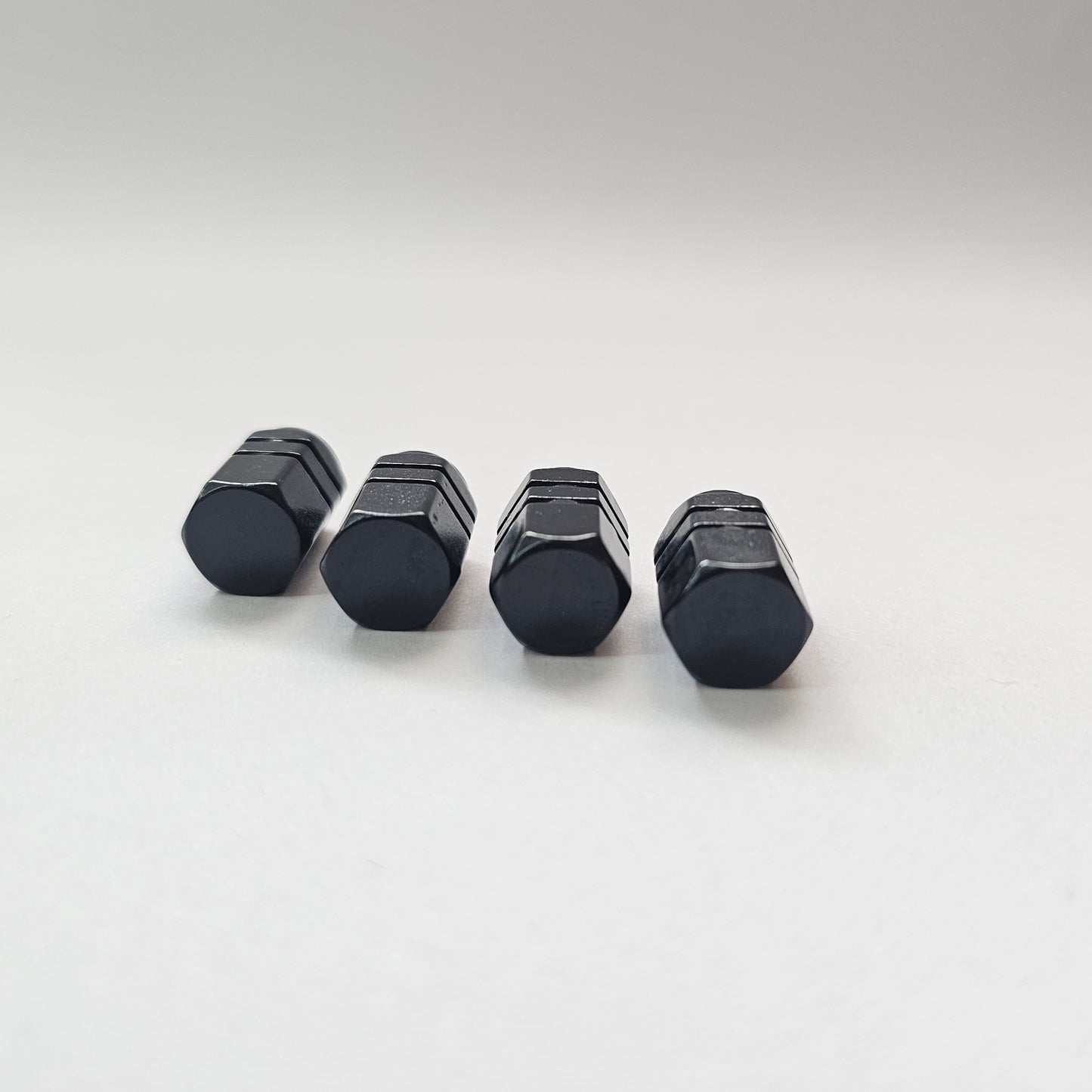 Valve stem cap / 6 sided - Black - Aluminum Alloy Hexagon