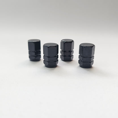 Valve stem cap / 6 sided - Black - Aluminum Alloy Hexagon