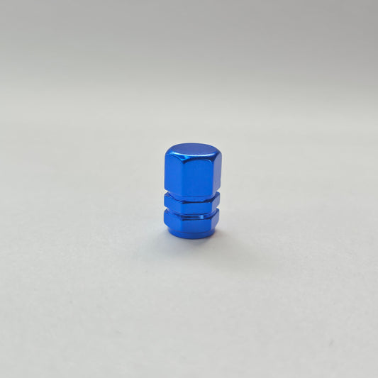 Valve stem cap / 6 sided - Blue - Aluminum Alloy Hexagon