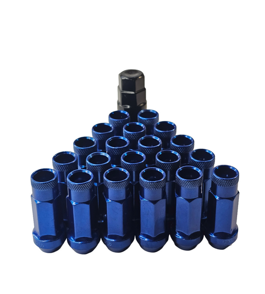 Steel - Open End Tapered - Conical 60 degree - Blue Lug nuts
