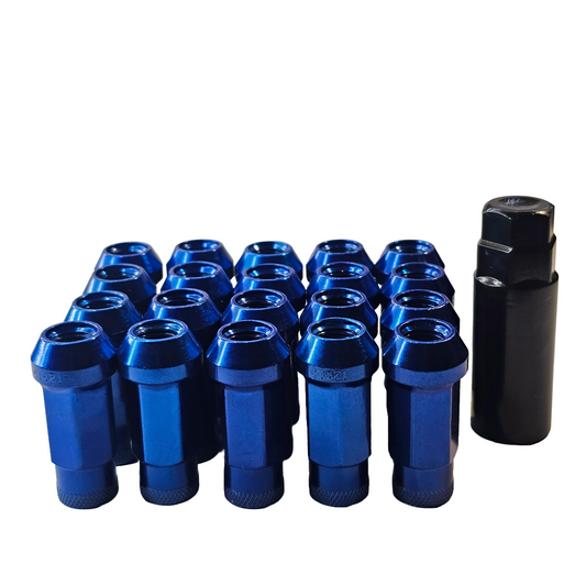 Steel - Open End Tapered - Conical 60 degree - Blue Lug nuts