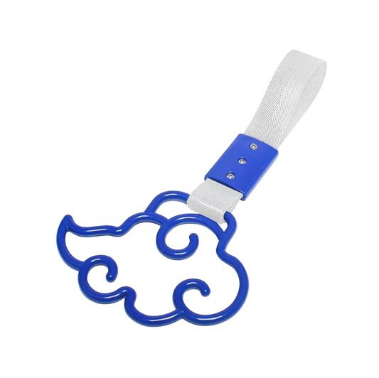 Car Handle / Tsurikawa - Blue Cloud, White Strap
