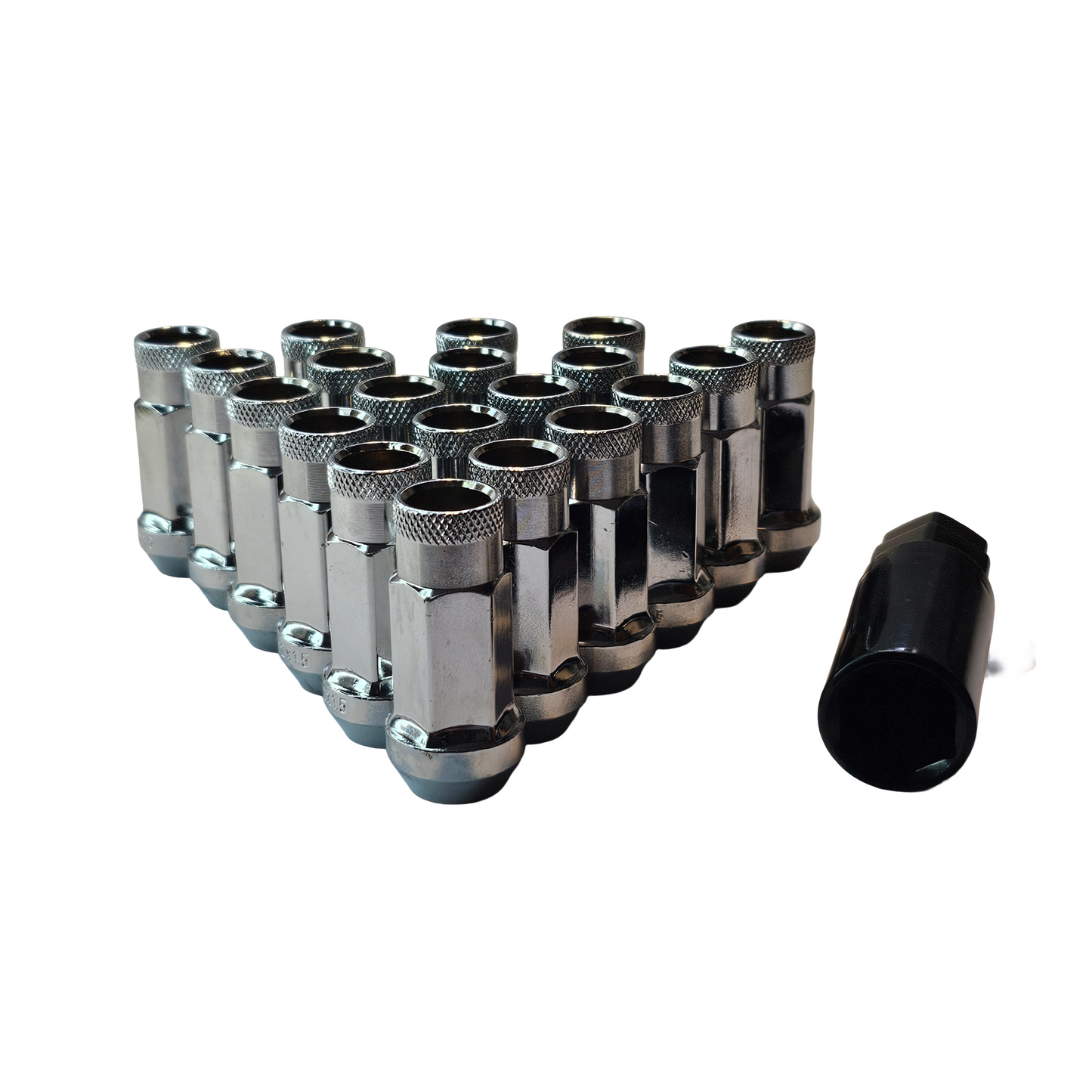 Steel - Open End Tapered - Conical 60 degree - Chrome Lug nuts