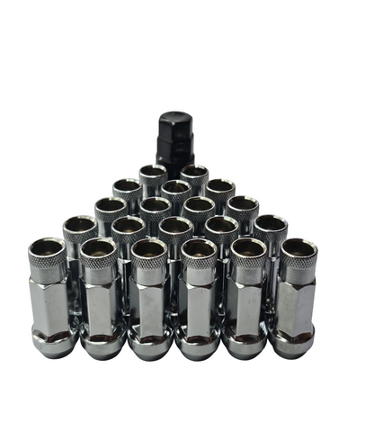 Steel - Open End Tapered - Conical 60 degree - Chrome Lug nuts