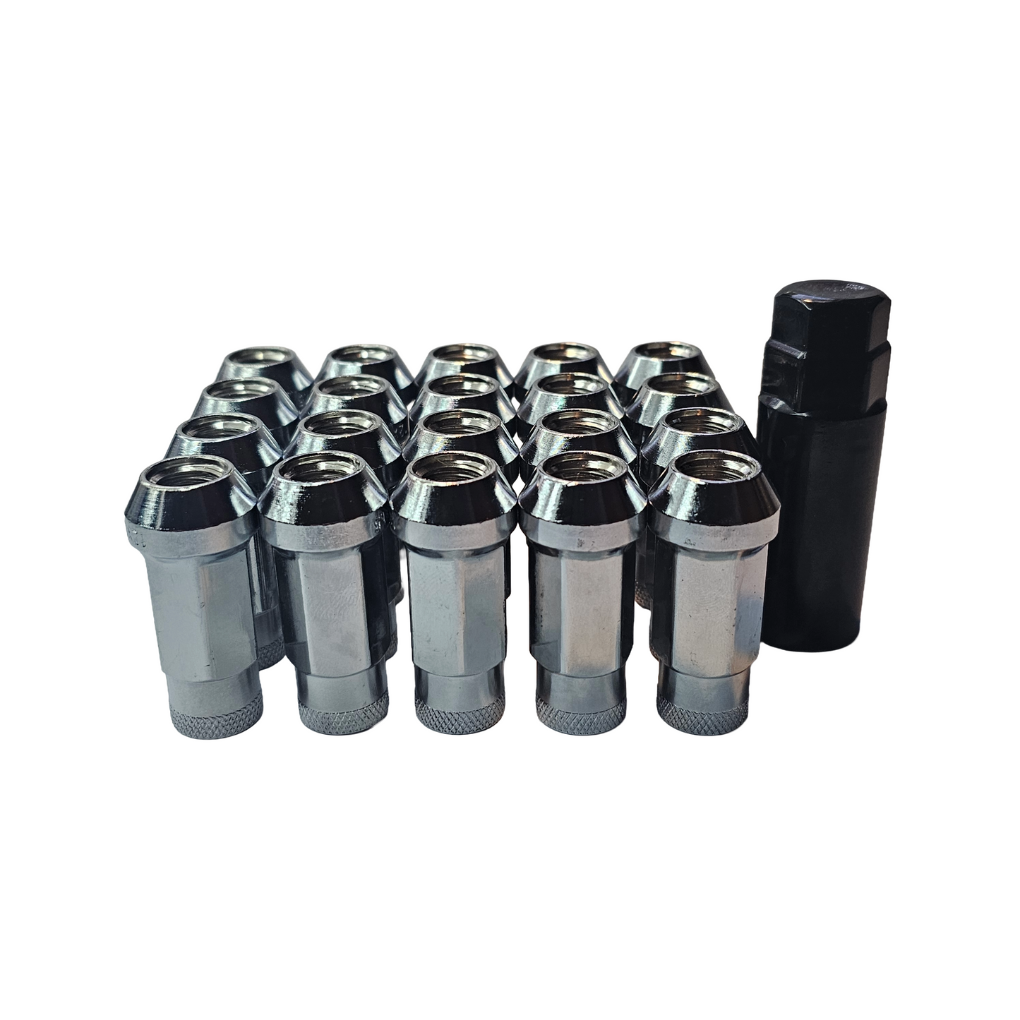 Steel - Open End Tapered - Conical 60 degree - Chrome Lug nuts