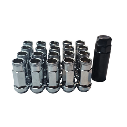 Steel - Open End Tapered - Conical 60 degree - Chrome Lug nuts