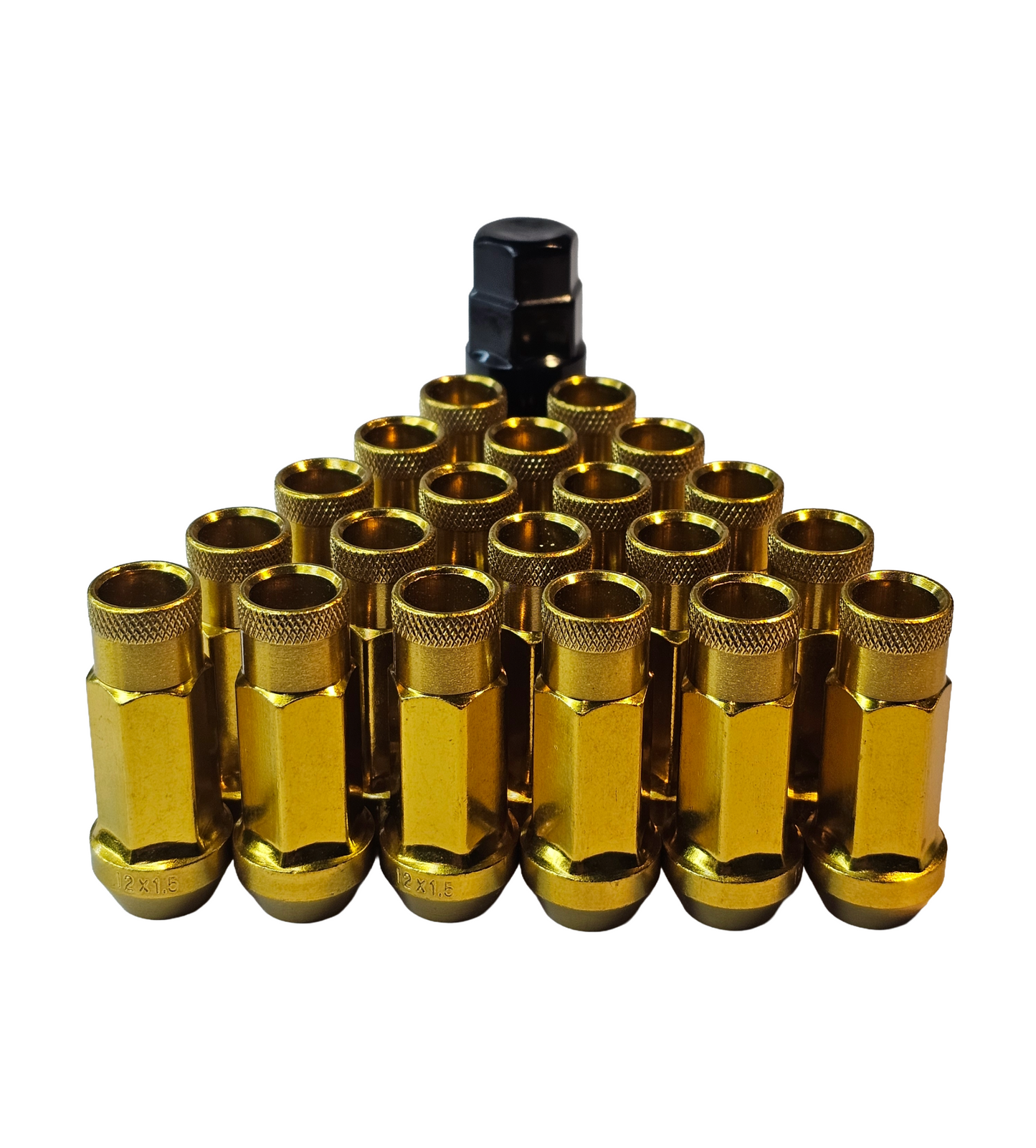 Steel - Open End Tapered - Conical 60 degree -Gold Lug nuts