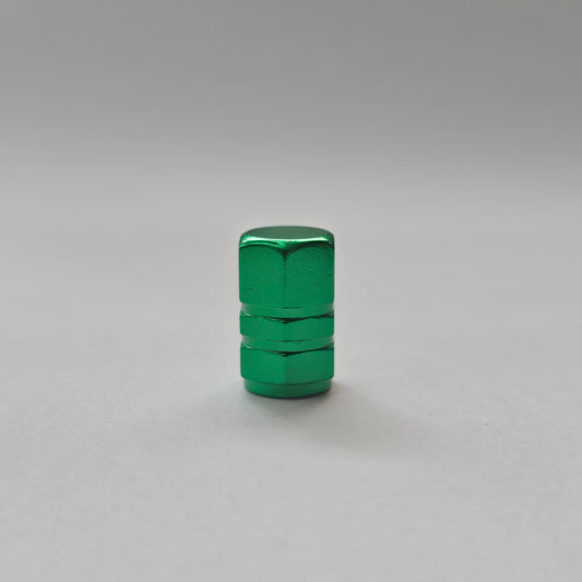 Valve stem cap / 6 sided - Green - Aluminum Alloy Hexagon