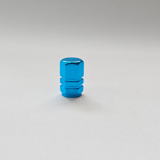 Valve stem cap / 6 sided - Light Blue - Aluminum Alloy Hexagon