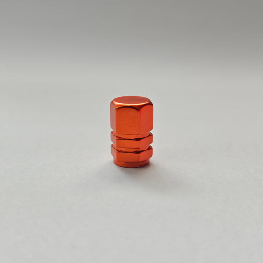 Valve stem cap / 6 sided - Orange - Aluminum Alloy Hexagon