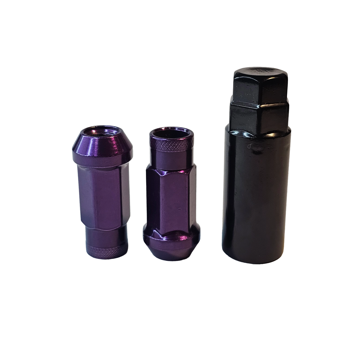 Steel - Open End Tapered - Conical 60 degree - Purple Lug nuts
