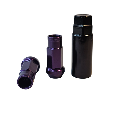Steel - Open End Tapered - Conical 60 degree - Purple Lug nuts