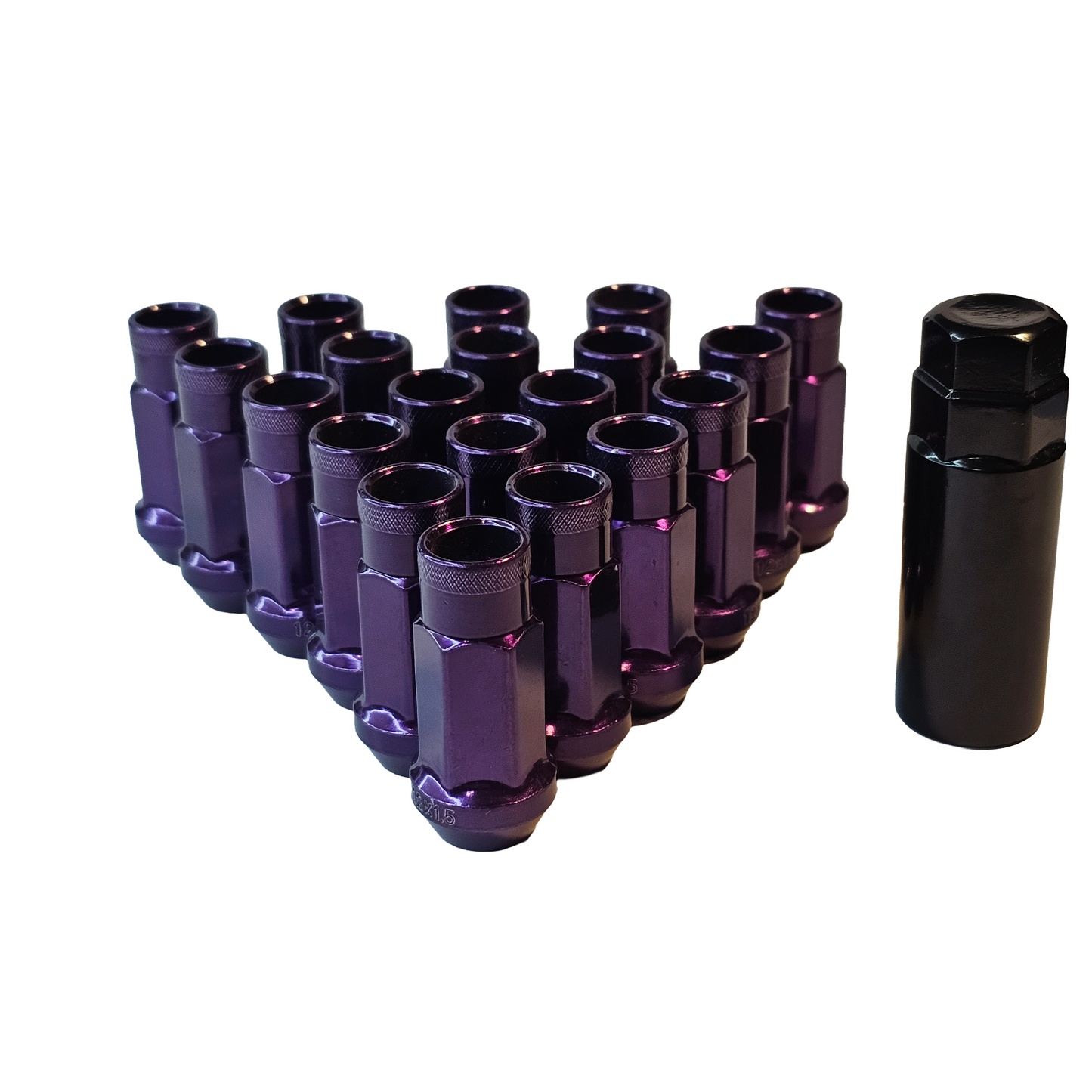 Steel - Open End Tapered - Conical 60 degree - Purple Lug nuts