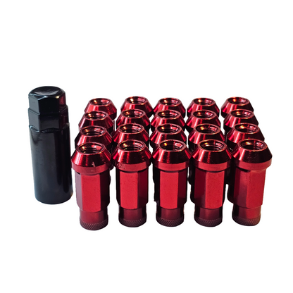 Steel - Open End Tapered - Conical 60 degree -Red  Lug nuts