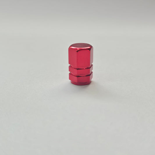 Valve stem cap / 6 sided - Red - Aluminum Alloy Hexagon