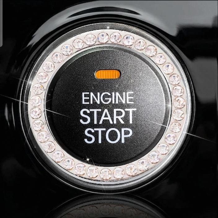 Start/Stop Button Bling Ring - Red