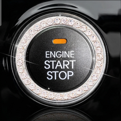 Start/Stop Button Bling Ring - Black