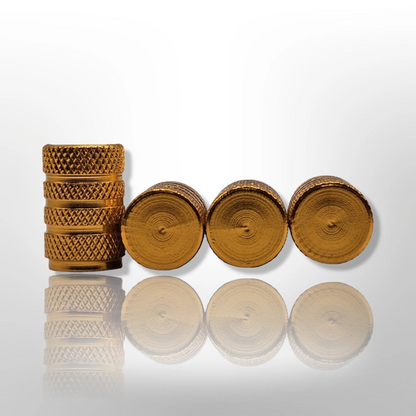 Tire Valve Barrel stem cap - Gold - Aluminum Alloy