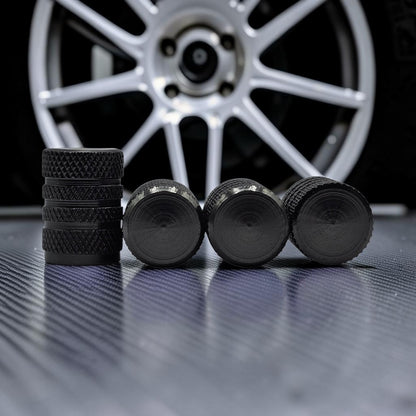 Tire Valve Barrel stem cap W plastic protection - Gray - Aluminum Alloy
