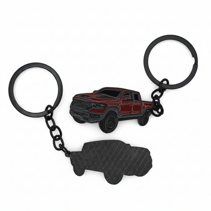 Modern 1500 Truck - Metal Keychain - Burgundy