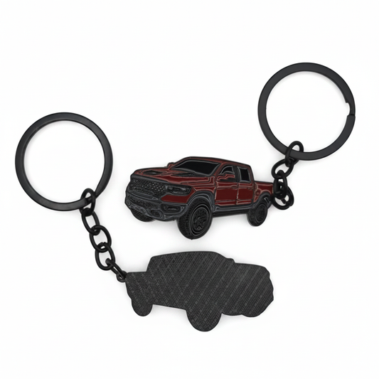 Modern 1500 Truck - Metal Keychain - Burgundy