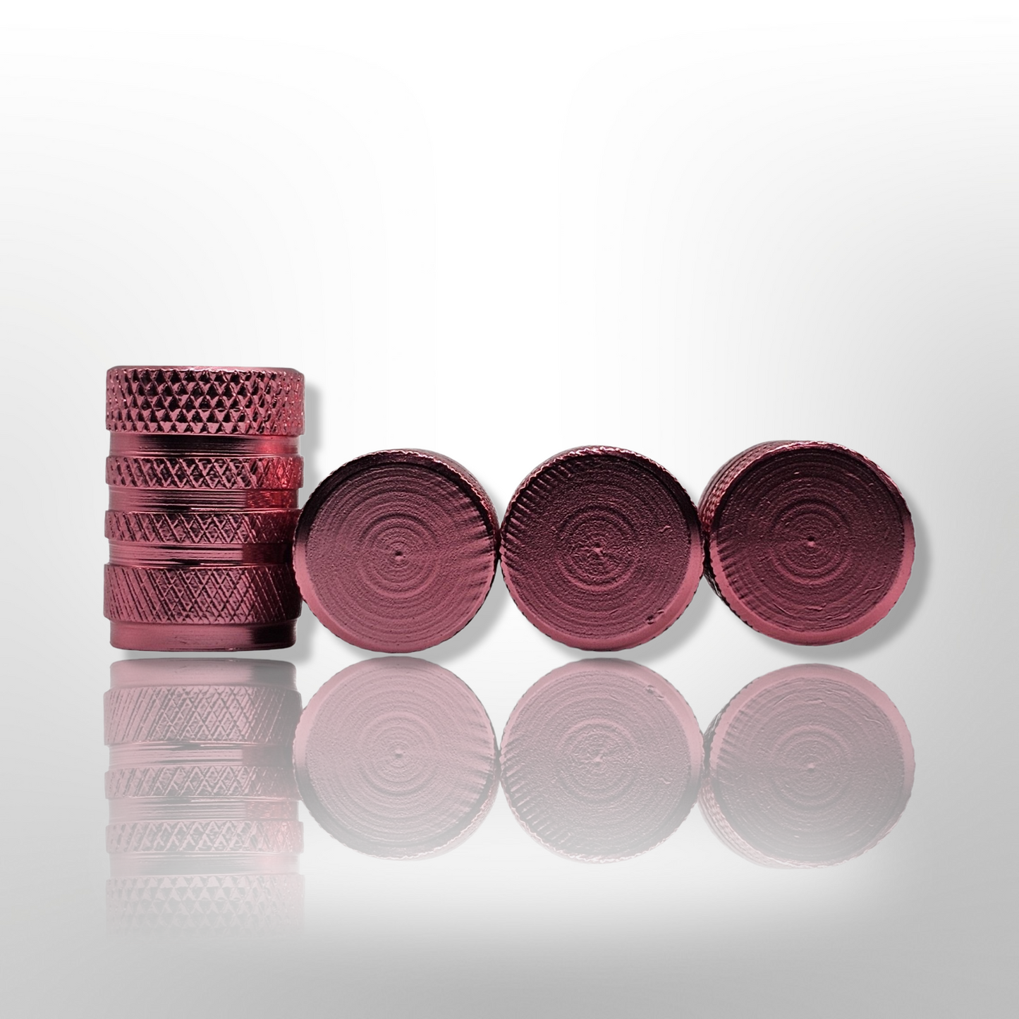 Tire Valve Barrel stem cap W plastic protection - Pink - Aluminum Alloy