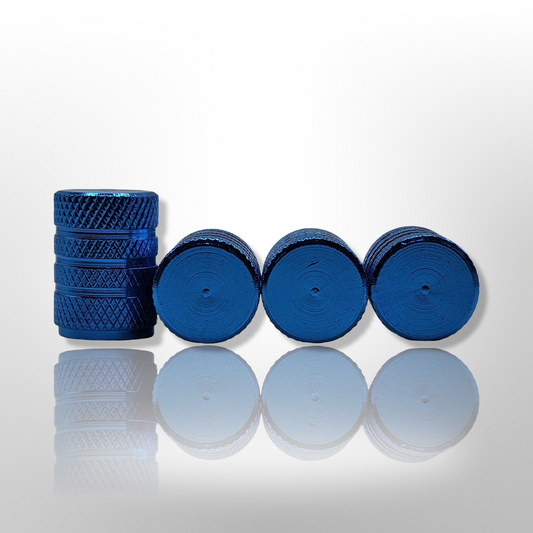 Tire Valve Barrel stem cap W plastic protection - Light Blue - Aluminum Alloy