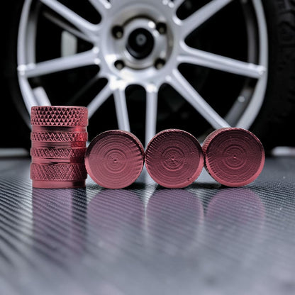 Tire Valve Barrel stem cap W plastic protection - Pink - Aluminum Alloy