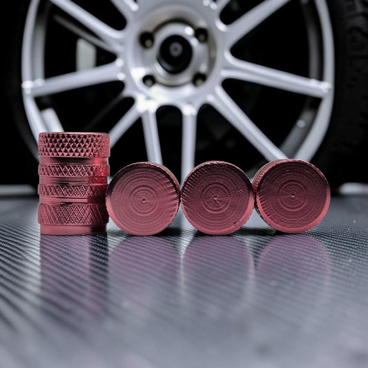 Tire Valve Barrel stem cap W plastic protection - Pink - Aluminum Alloy