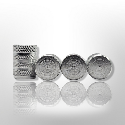 Tire Valve Barrel stem cap W plastic protection - Silver - Aluminum Alloy
