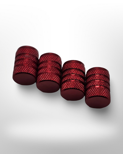 Tire Valve Barrel stem cap W plastic protection - Red - Aluminum Alloy