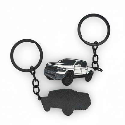 Modern 1500 Truck - Metal Keychain - White