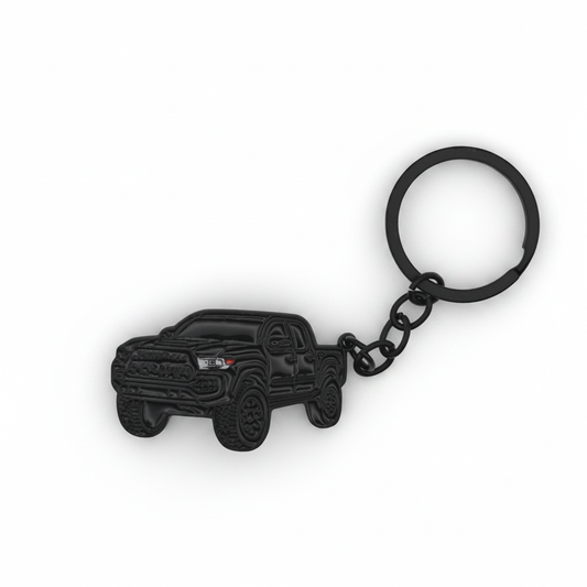 Off Road Truck - Metal Keychain - Black