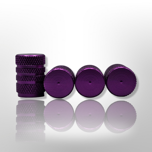 Tire Valve Barrel stem cap W plastic protection - Purple - Aluminum Alloy