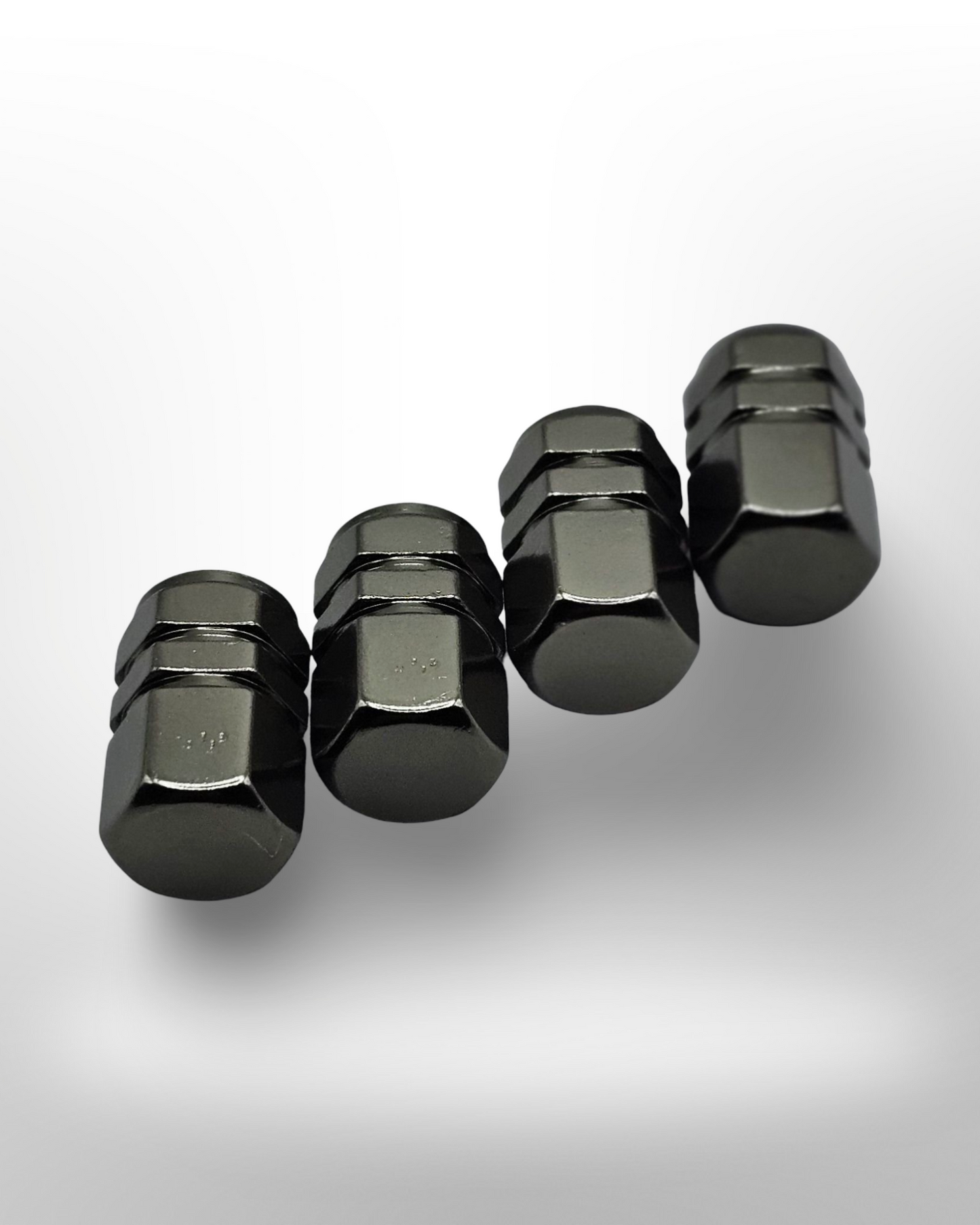 Tire Valve stem cap / 6 sided - Gray - Aluminum Alloy Hexagon