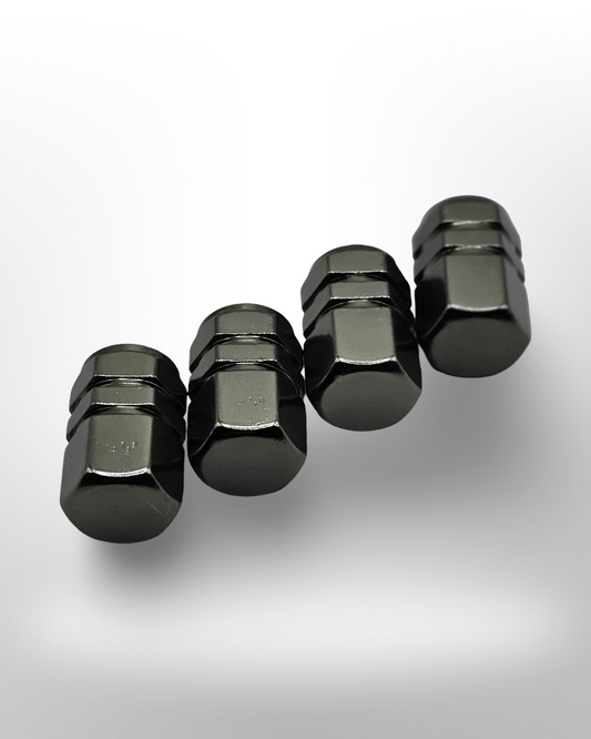 Tire Valve stem cap / 6 sided - Gray - Aluminum Alloy Hexagon