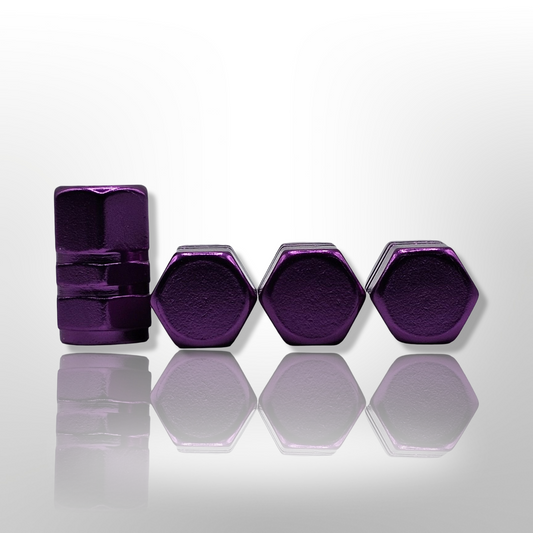 Tire Valve stem cap / 6 sided - Purple - Aluminum Alloy Hexagon